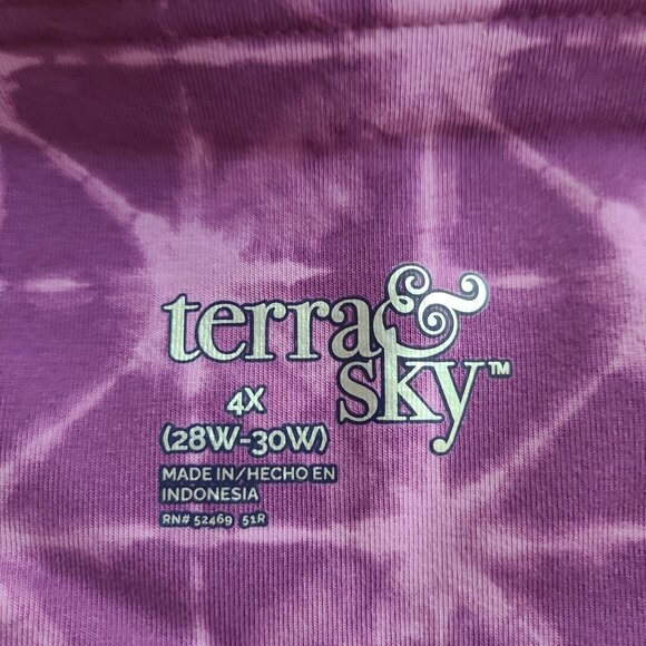 Terra & Sky Women’s Plus Biker Shorts 9" Inseam Shibori Violet Pink Size 4X - Picture 5 of 7